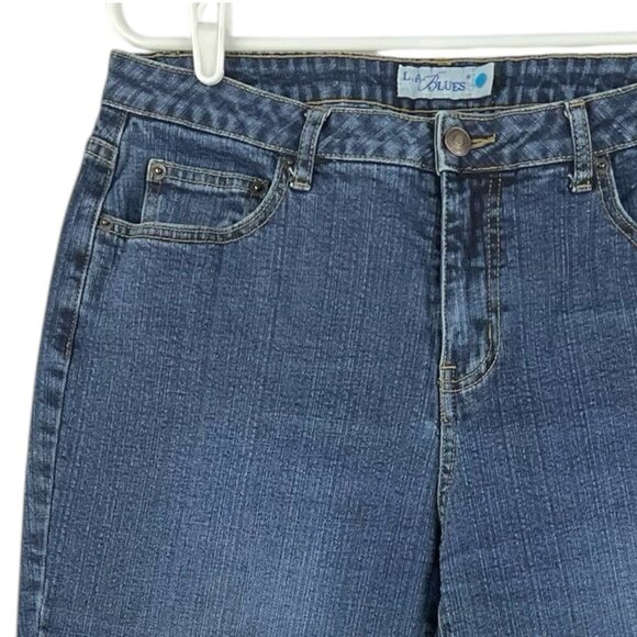 L. A. BLUES Women's Blue Denim Jeans Size 10M Stretch Boot Cut Mid Rise - Picture 4 of 10